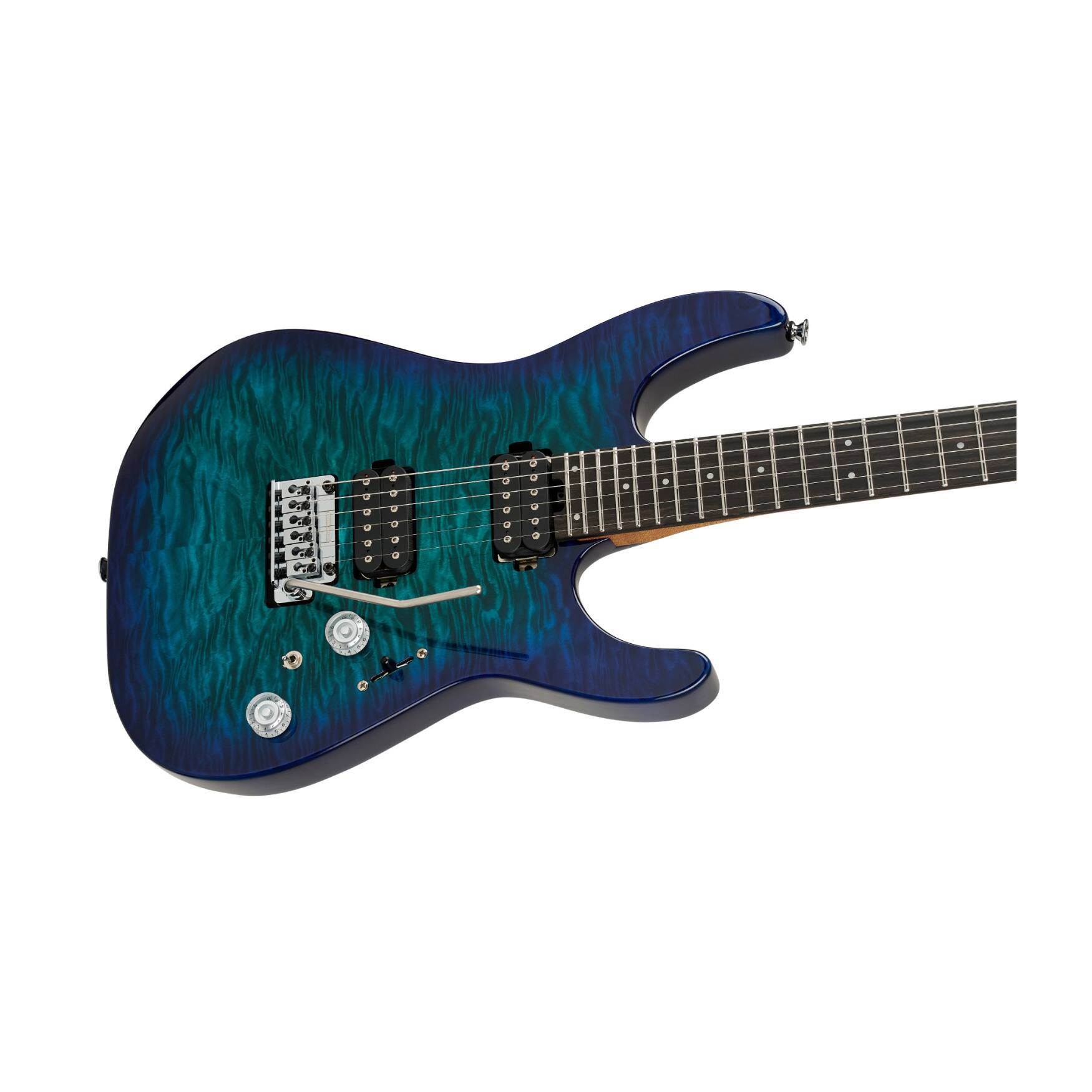 Left. Charvel - Charvel Pro-Mod Plus DK24 HH 2PT EB QM 6-String Electric Guitar (Chlorine Burst).