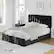 Alt View 3. Jojoka - King Size Platform Bed Frame with 4 Storage Drawers, Adjustable Headboard, Wood Slats, No Box Spring, Black - Black.