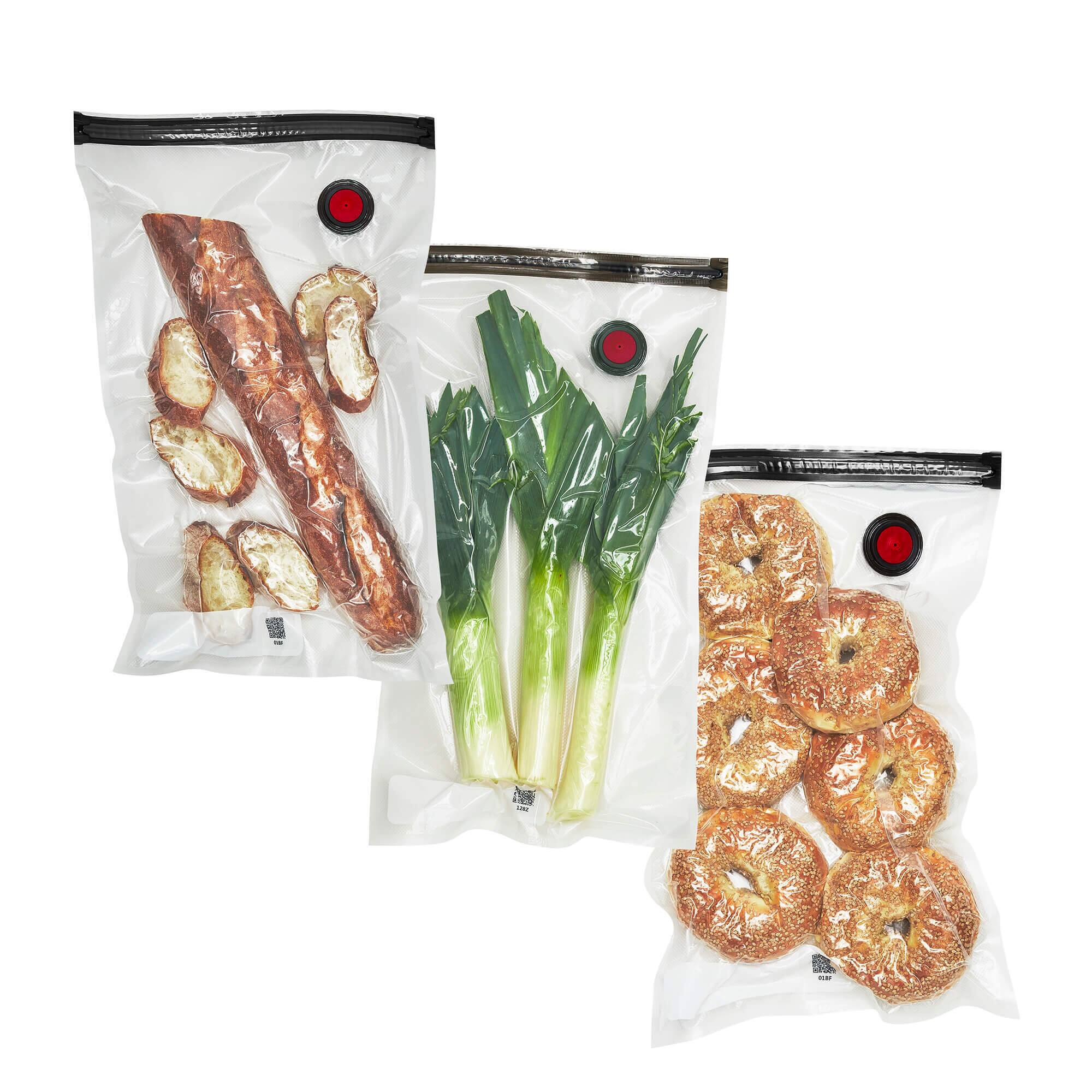 Front. ZWILLING - ZWILLING Fresh & Save 3-pc Large Vacuum Sealer Bags, 2 1/4 Gallon, Reusable Sous Vide Bags, Meal Prep - Clear.