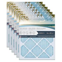 Cabana Air Filters - 6 Pack HVAC Furnace Air Filters, MERV 11, 16 x 20 x 1 - White