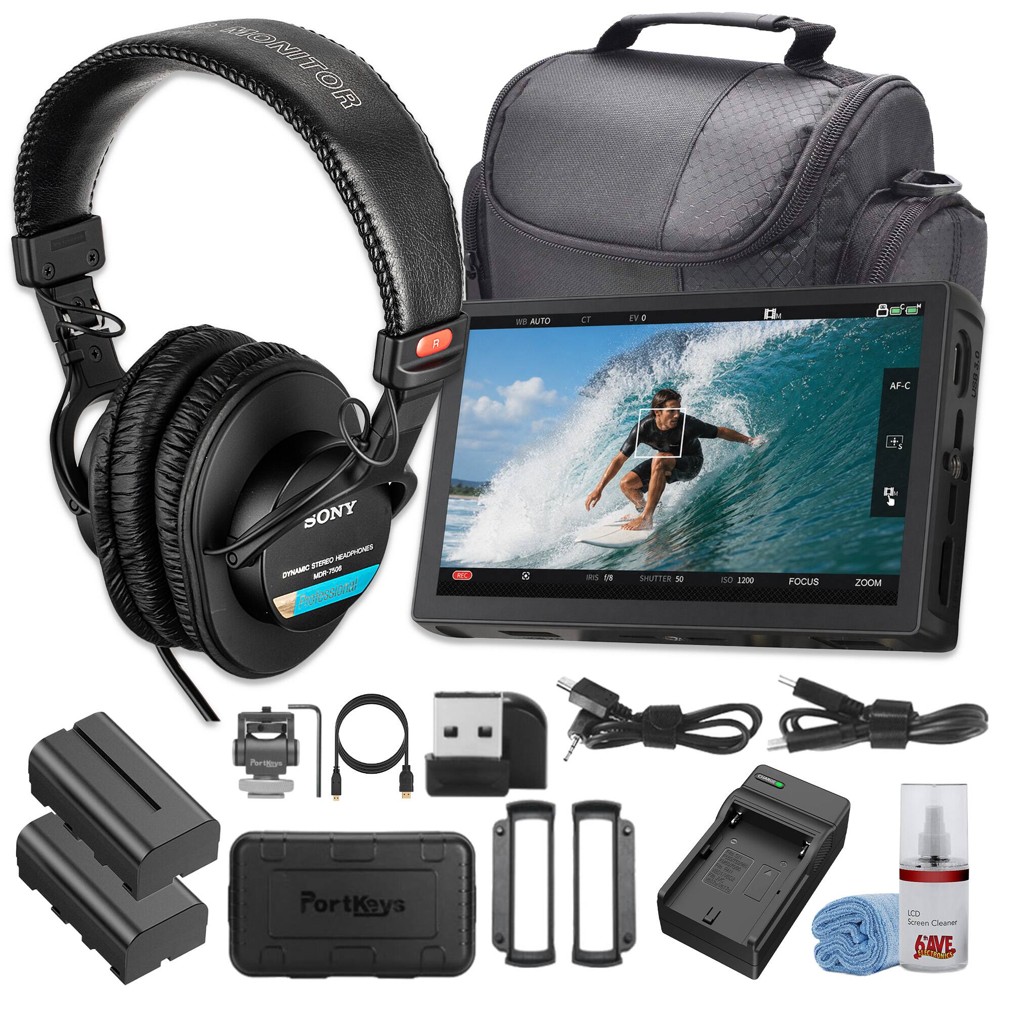 Portkeys - LH5C 5.4" 4K HDMI Touchscreen Monitor, 1920x1152, 800 cd/m² Brightness, Wired Camera Control - Black