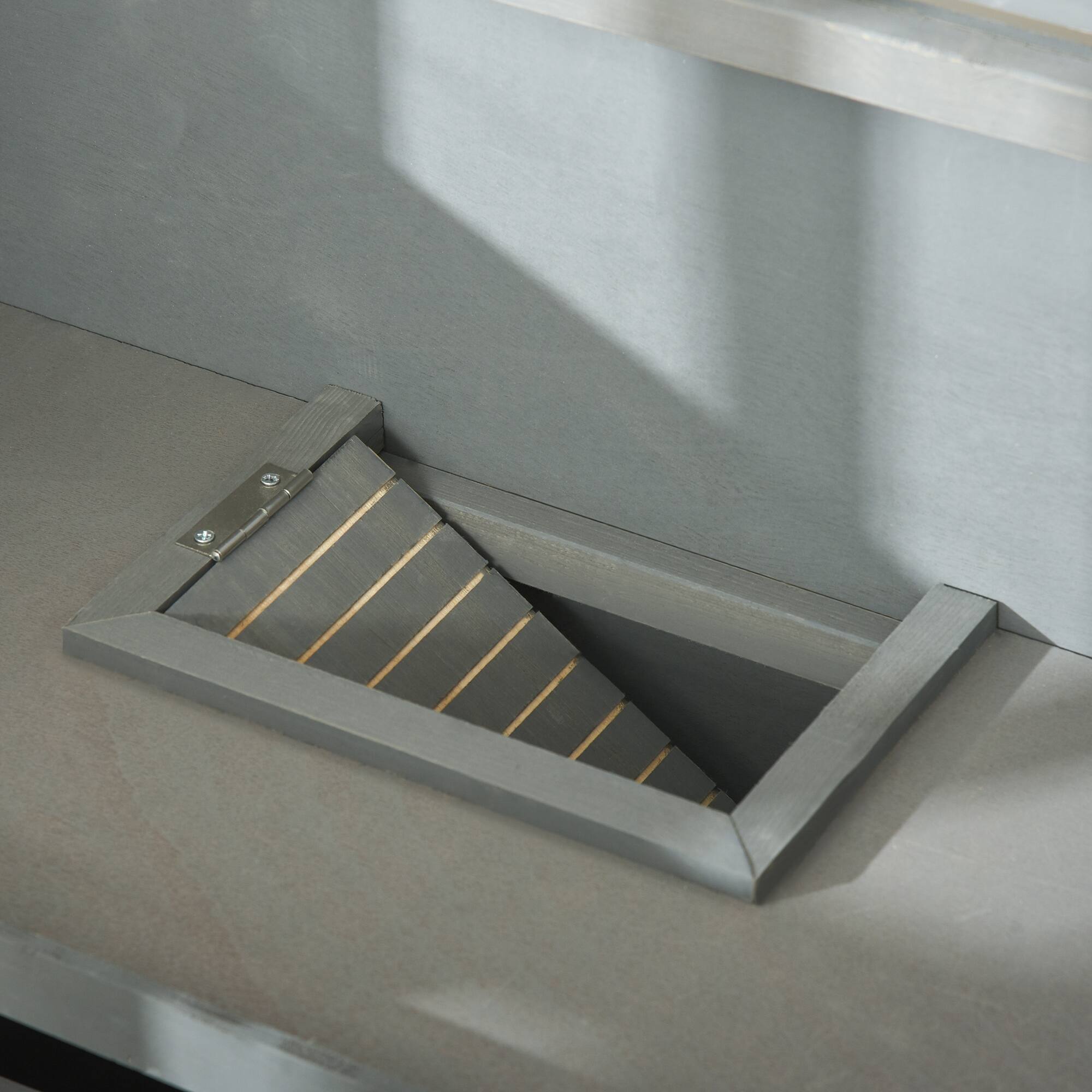 Alt View 5. Pawhut - Wooden Large Hamster Cage with Seesaw, Wheels, Small Animal Cage, Habitat, 3-Tier Hamster Habitat with Ladder.