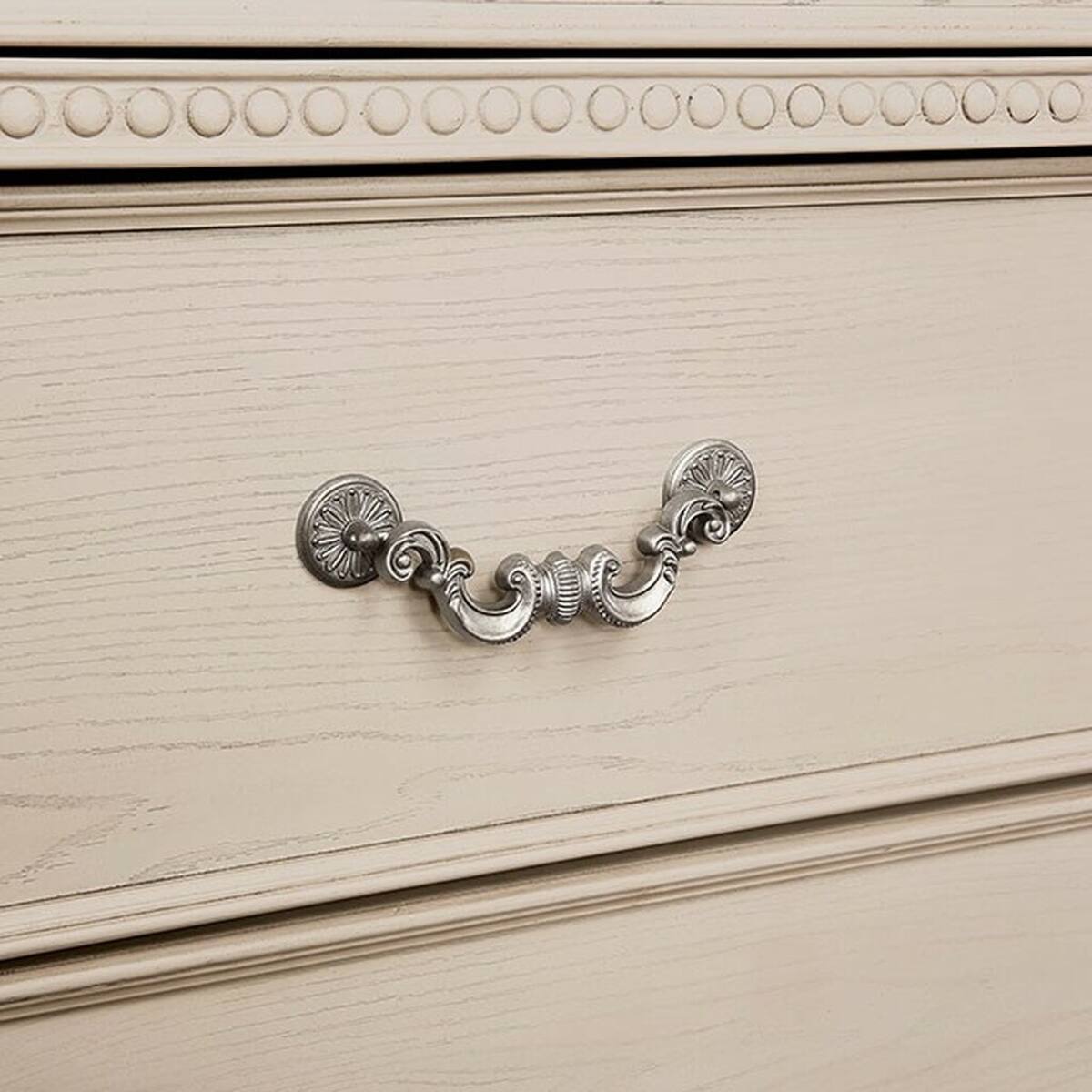 Left. Loheer - Loheer Antique White 3 Drawer Nightstand Solid Wood Bedroom Bedside Cabinet with USB Port - Antique White.