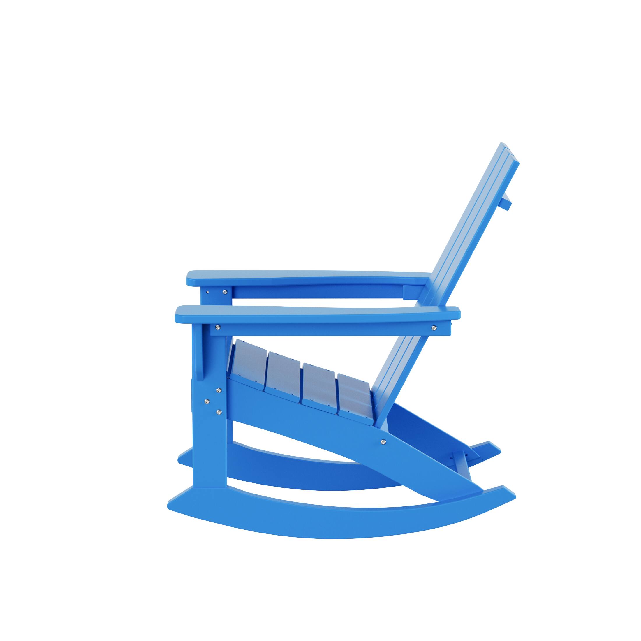 Alt View 4. WestinTrends - WestinTrends Ashore Outdoor Patio Modern Adirondack Rocking Chair - Pacific Blue.