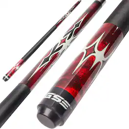 GSE Games & Sports Expert - 58" 2-Piece Canadian Maple Hardwood Billiard Pool Cue Stick for Men/Women - 18oz - Red