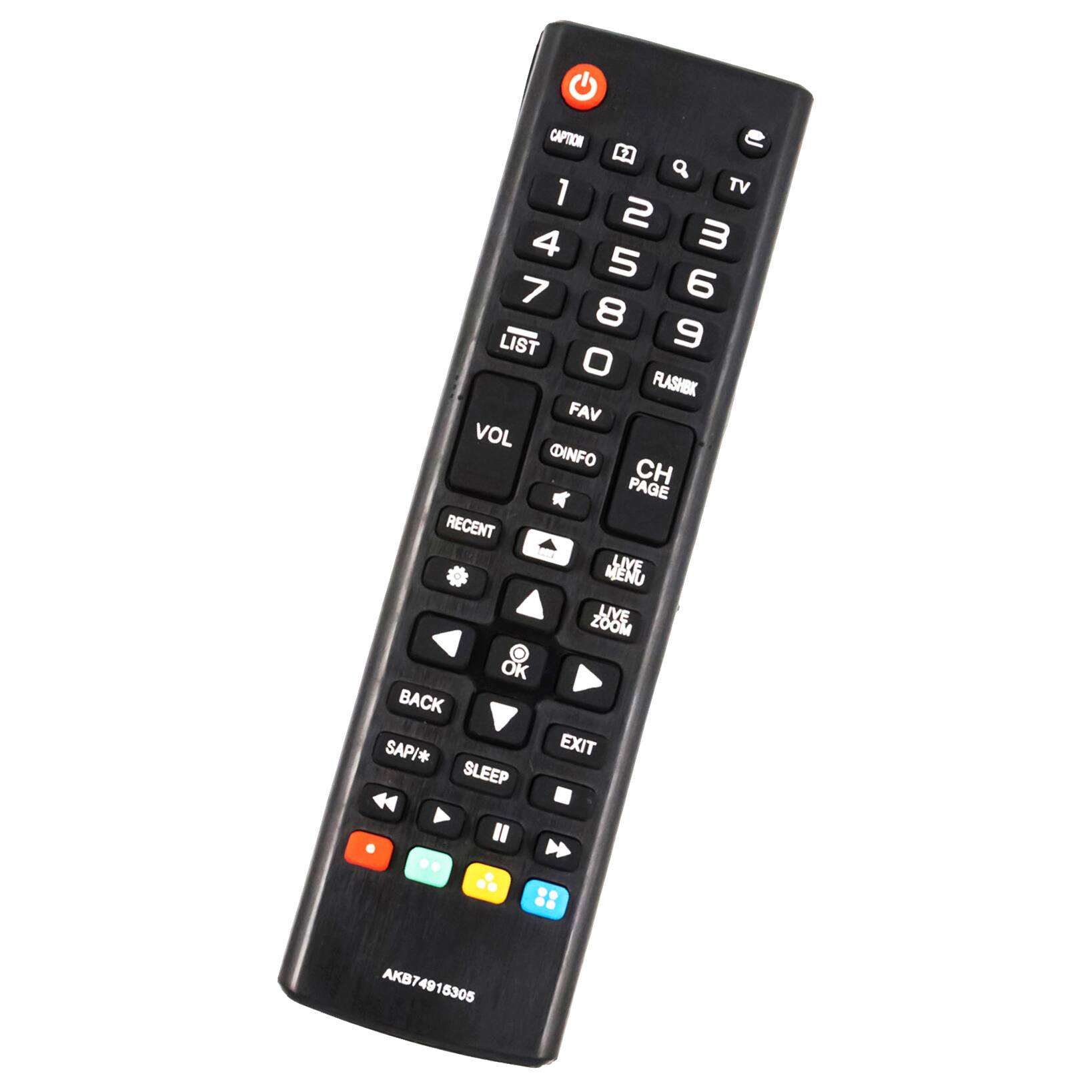 CAPTION a 1 TV 2 3 4 5 6 7 8 9 0 LIST FAV VOL INFO CH PAGE RECENT 1 LIVE MENU LIVE ZOOM OK BACK SAP/* EXIT SLEEP AKB74915305