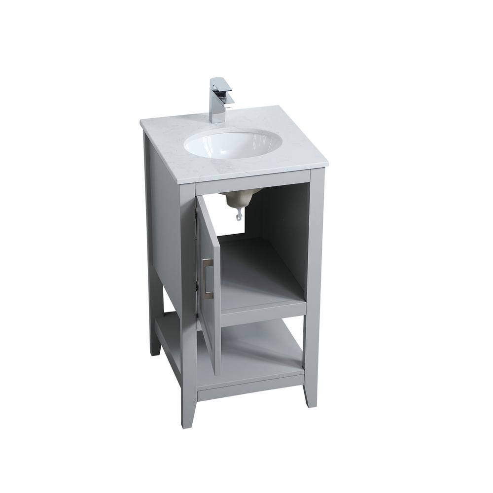 Alt View 2. Elegant Kitchen and Bath - 18 inch Single Bathroom Vanity in Grey - Grey.
