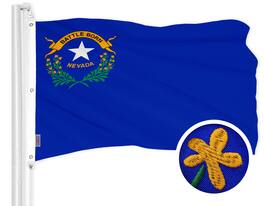 G128 - Nevada State Flag 6x10 ft Embroidered 600D Polyester with Brass Grommets - Blue