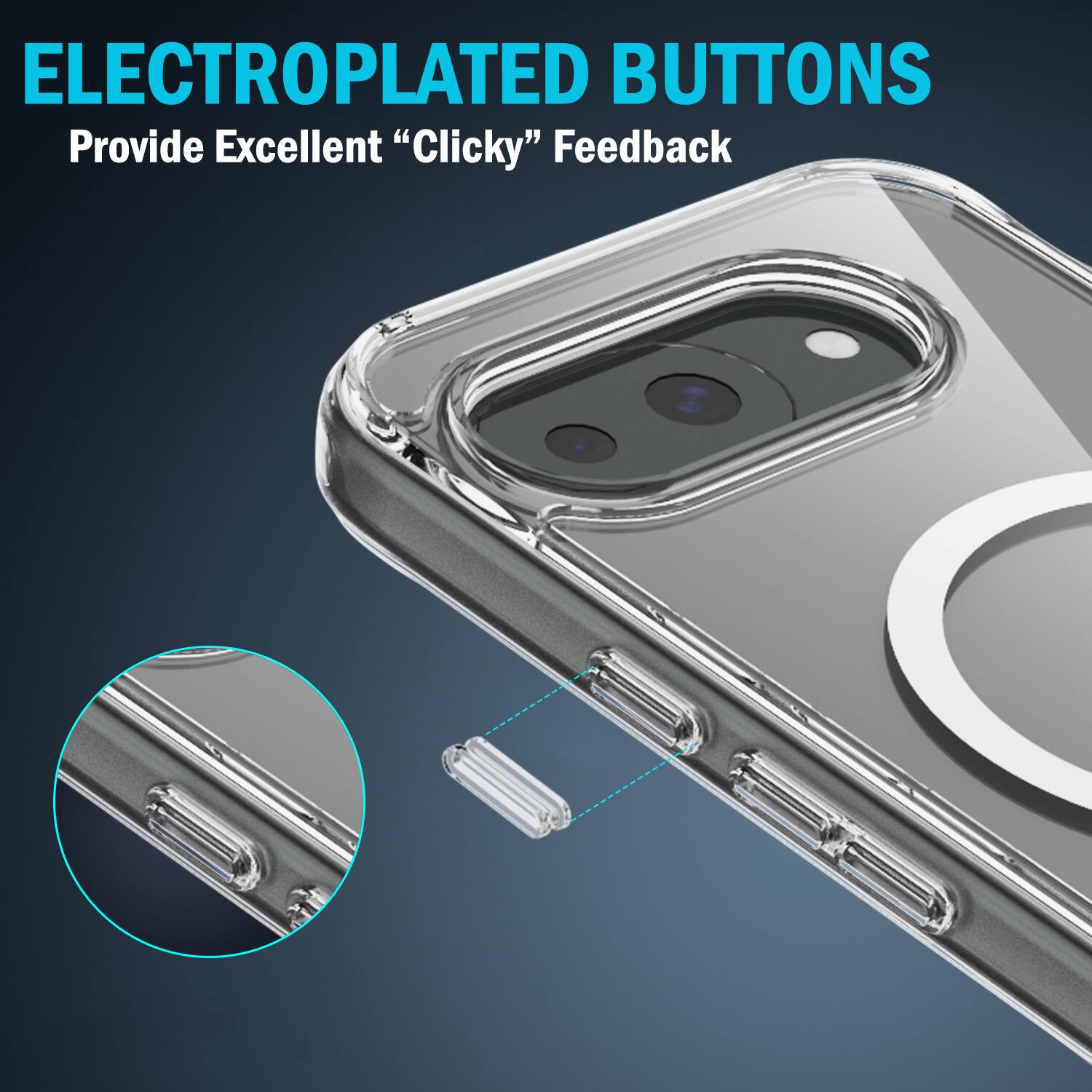 ELECTROPLATED BUTTONS  
Provide Excellent "Clicky" Feedback