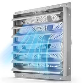 VEVOR - 36 Inch Shutter Exhaust Fan Wall Mounted Automatic Louvers Sturdy Steel Housing, Low Noise, AC Motor - Silver