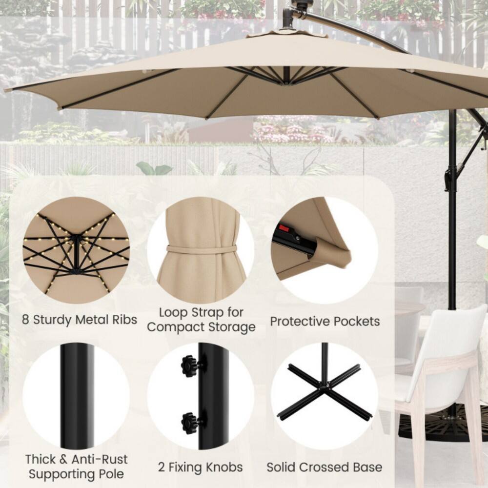 Loop Strap for Compact Storage  
8 Sturdy Metal Ribs  
Protective Pockets  
Thick & Anti-Rust Supporting Pole  
2 Fixing Knobs  
Solid Crossed Base