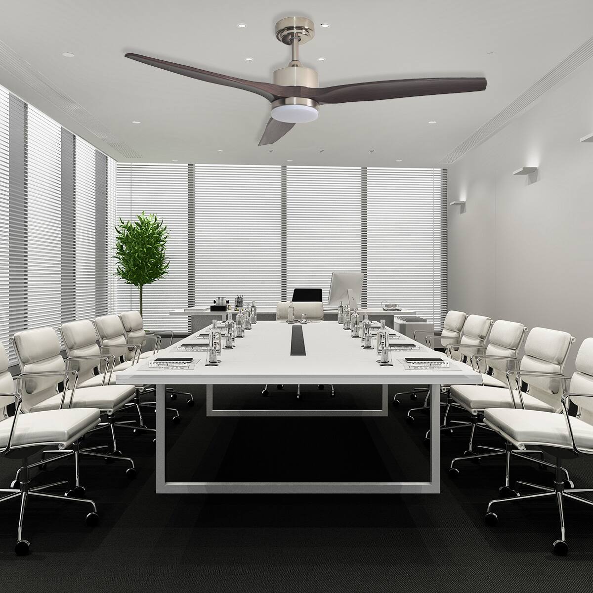 Alt View 7. ENLIGHT - 52" Smart DC Ceiling Fan, CCT & Dimmable Light, Efficient & Quiet DC Motor, Reverse Mode, Matter, 3-Blade, Indoor Rated - Walnut Woodgrain.