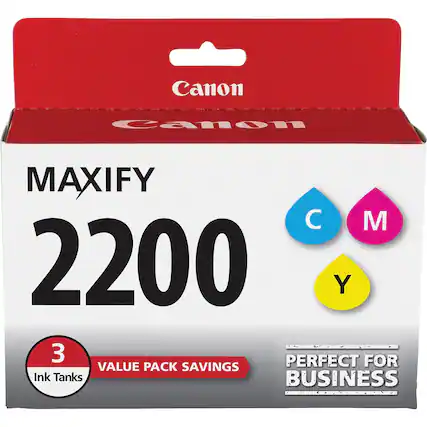 Canon MAXIFY 2200
3 Ink Tanks
VALUE PACK SAVINGS
PERFECT FOR BUSINESS