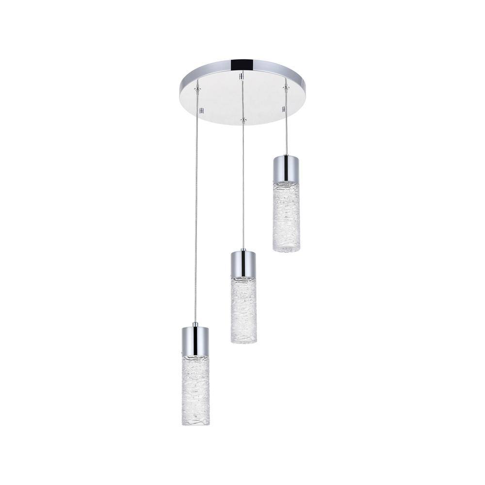 Alt View 2. Elegant Lighting - Constellation 3 light Chrome LED Pendant - Chrome.