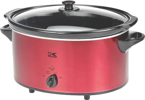 Angle Standard. Kalorik - 6-Quart Slow Cooker - Red.