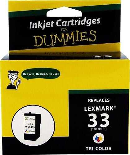 Front Standard. For Dummies - Lexmark 33 Remanufactured Inkjet Cartridge - Cyan/Magenta/Yellow.