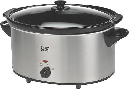 Angle Standard. Kalorik - 6-Quart Slow Cooker - Stainless-Steel.