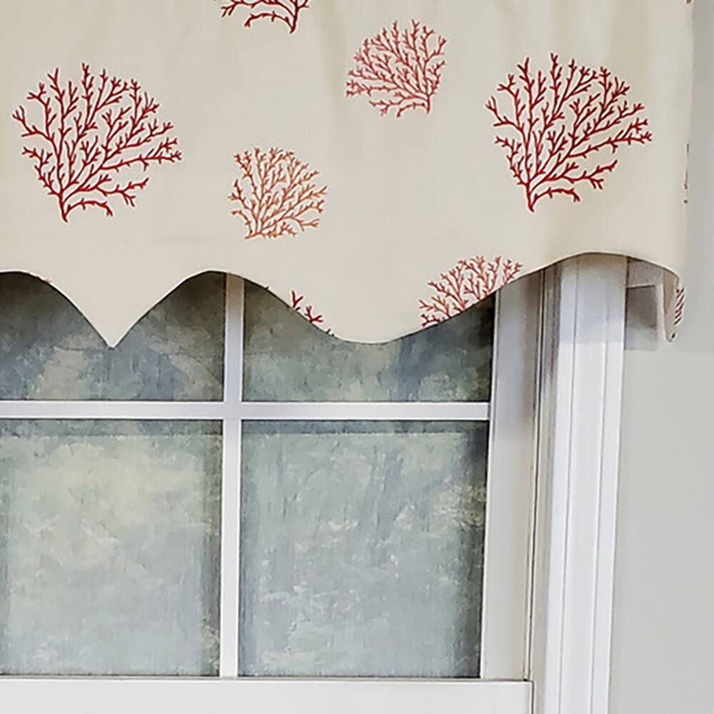 Left. RLF Home - RLF Home Luxurious Modern Design Classic Deep-Sea Regal Style Window Valance 50" x 17" Coral - Coral.