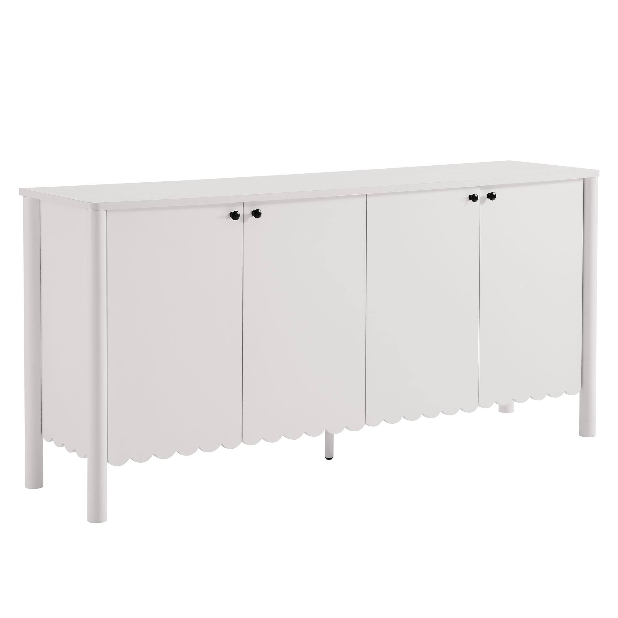 Angle. Modway - Emmeline 66" 4-Door Scalloped Sideboard Cabinet by Modway - White.
