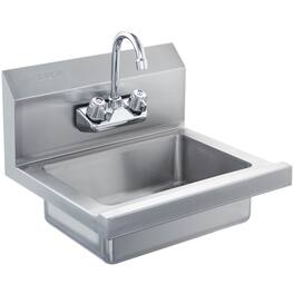 VEVOR - Commercial Hand Sink with Faucet, Stainless Steel Sink for Washing, Small Hand Washing Sink, Wall Mount Hand Basin - Stainless steel color
