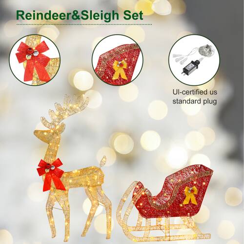 Reindeer & Sleigh Set

- UI-certified US standard plug