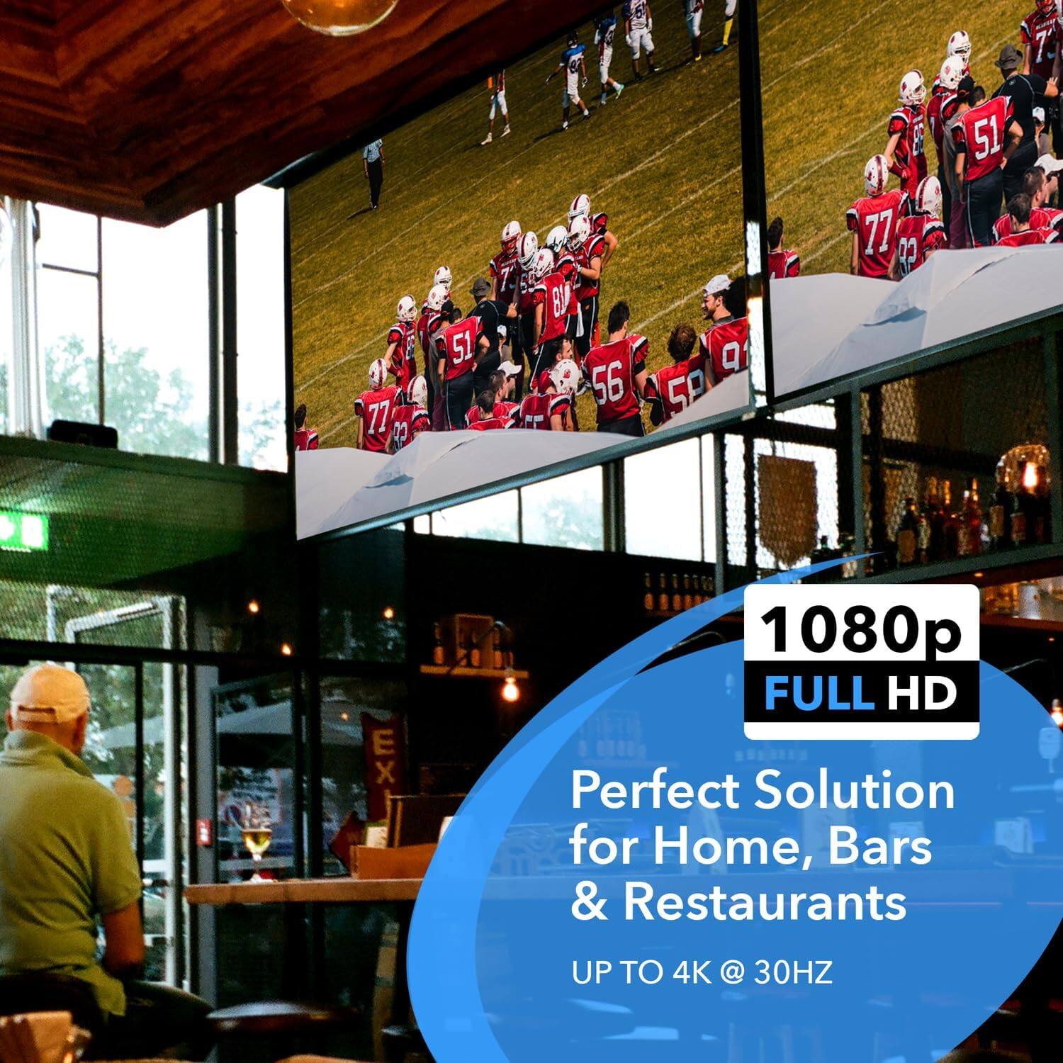 77 or 51 7 B I 56 a 50 77 CO 51 xm ii1G 10 1080p FULL HD Perfect Solution for Home, Bars & Restaurants UP TO 4K @ 30HZ

1080p FULL HD
Perfect Solution for Home, Bars & Restaurants
UP TO 4K @ 30HZ