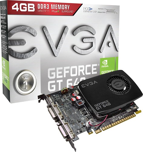  EVGA - NVIDIA GeForce GT 640 4GB DDR3 PCI Express 3.0 Graphics Card