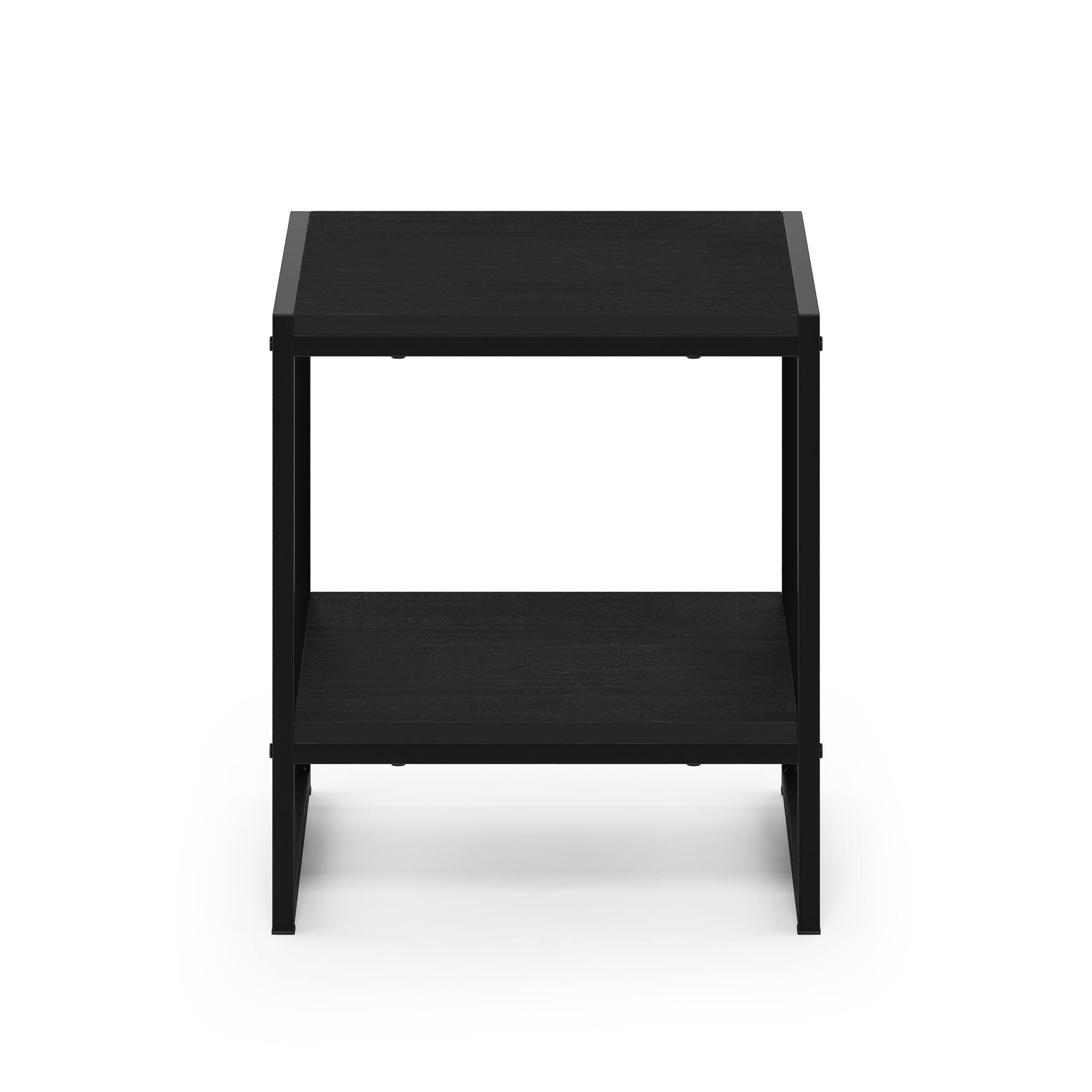 Alt View 5. Furinno - CAMNUS Night Stand, 2-Tier Metal Frame Nightstand with Open Shelf, Easy Assembly Side Table, End Table, Bedside Table - Americano.