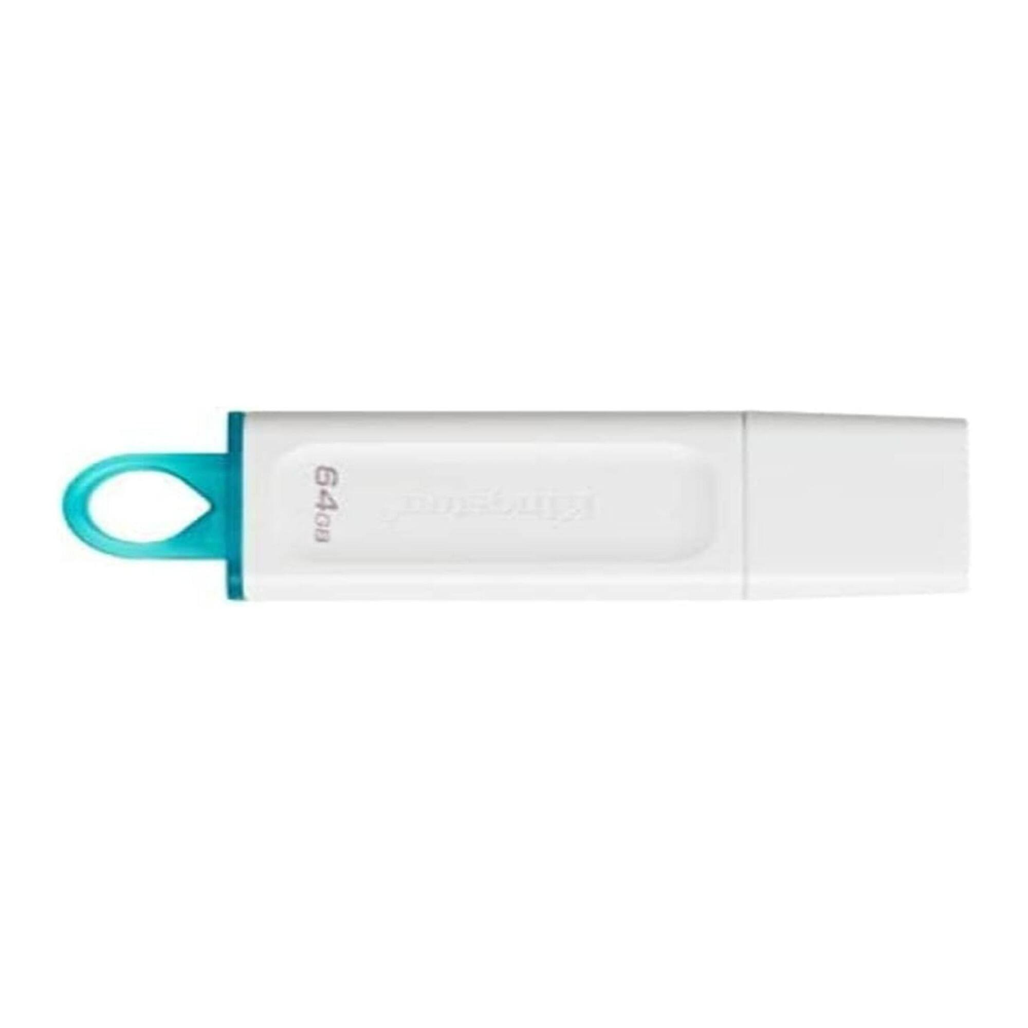 Angle. Kingston - Kingston 64GB DataTraveler Exodia USB 3.2 Flash Drive with Protective Cap(White) - White.