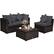 Left. Costway - 4PCS Patio Rattan Furniture Set Sofa Ottoman Cushion Garden Deck - Grey.