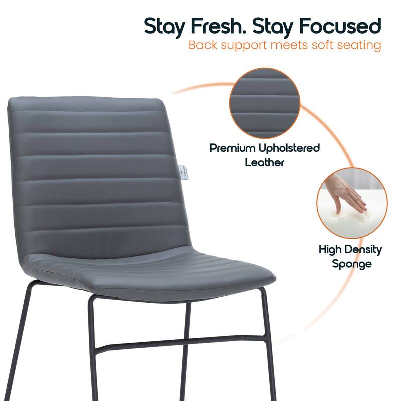 Stay Fresh. Stay Focused  
Back support meets soft seating  

Premium Upholstered Leather  
High Density Sponge