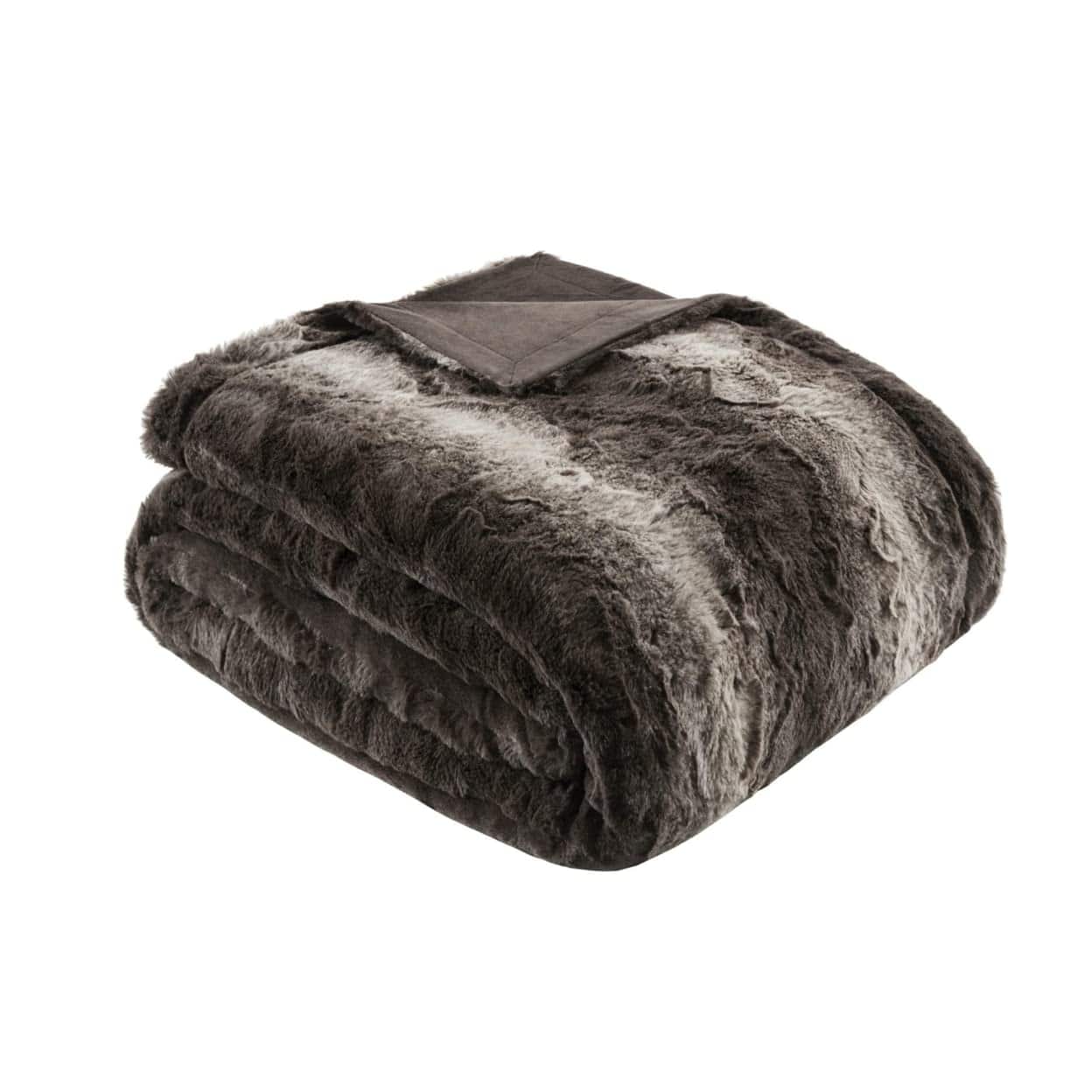 ThinkLink Electronic - Size Blanket Ultra-soft Poly Reversible Plush All Season & Lightweight Fuzzy For Bed Couch Sofa Zuri Twin/twin Xl Grey - Brown 60x70"