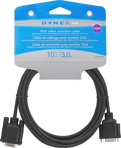 Alt View Standard 1. Dynex™ - 10' VGA PC Monitor Extension Cable.