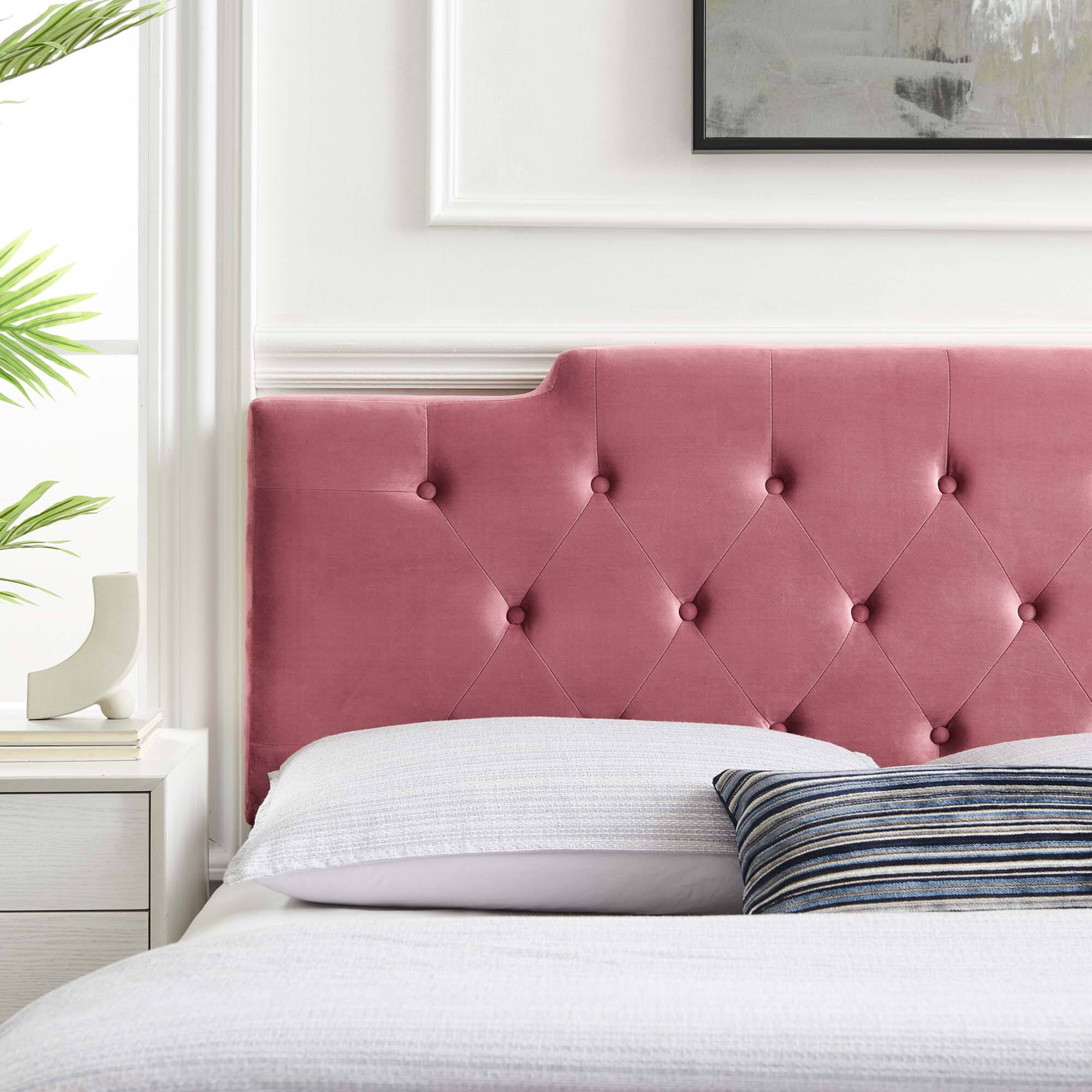 Alt View 2. Modway - Juliet Tufted Performance Velvet King/California King Headboard by Modway - Dusty Rose.