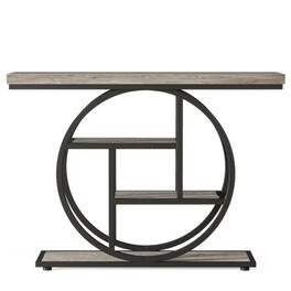 Hivvago - Modern 41-inch Wide Narrow Entryway Console Table with Grey Wood Finish Shelves - Gray