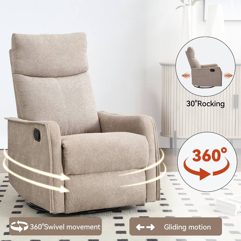 30° Rocking  
360° Swivel movement  
Gliding motion