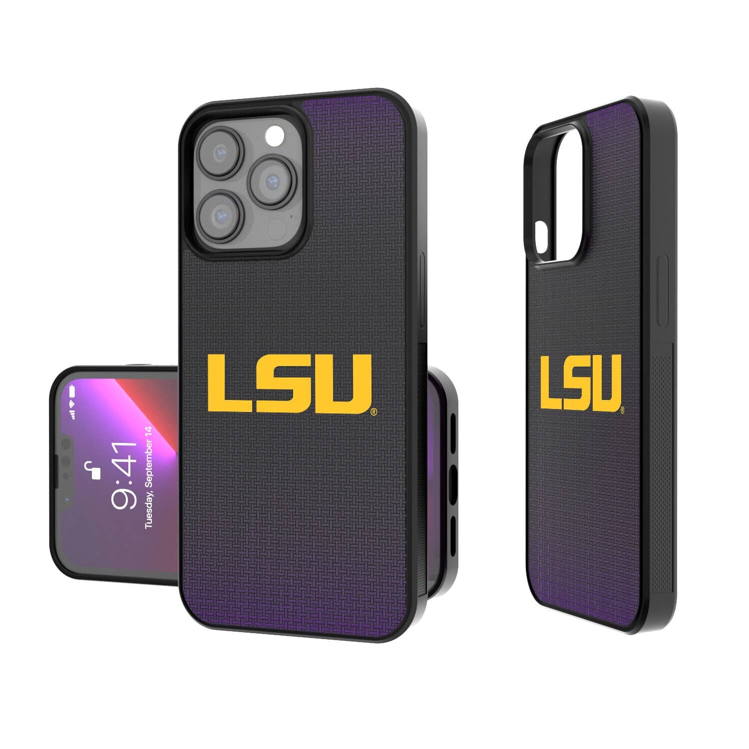 Keyscaper - NCAA - LSU Tigers Linen Logo iPhone Bump Case - 14 Pro Max - Black price history on PriceWatchPro