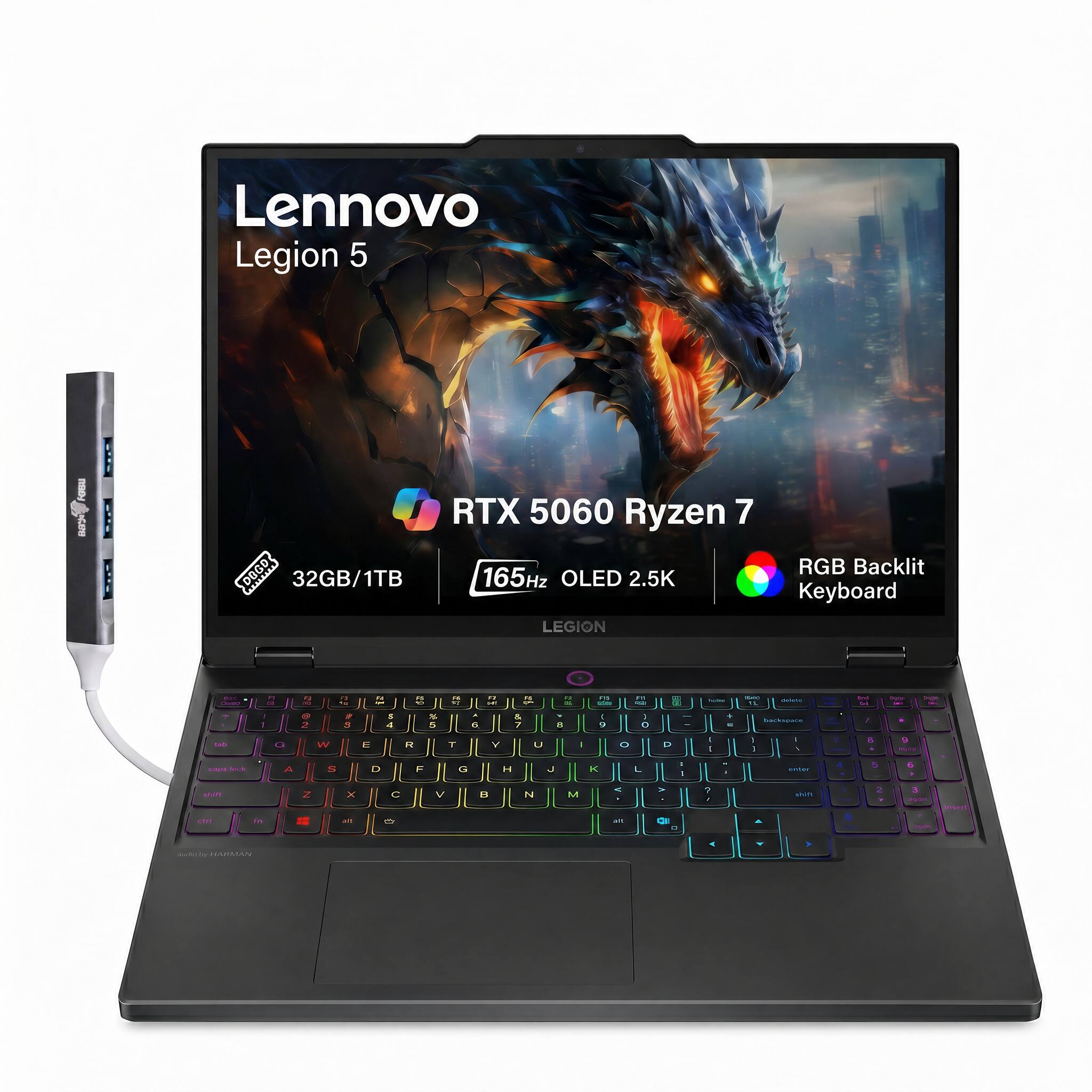 Lenovo Legion 5: RTX 5060 Ryzen 7, 32GB/1TB, 165Hz OLED 2.5K, RGB Backlit Keyboard