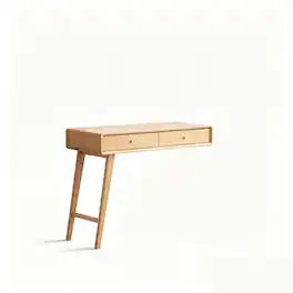 Loheer - solid vanity table, compact 90 cm makeup desk - Oak