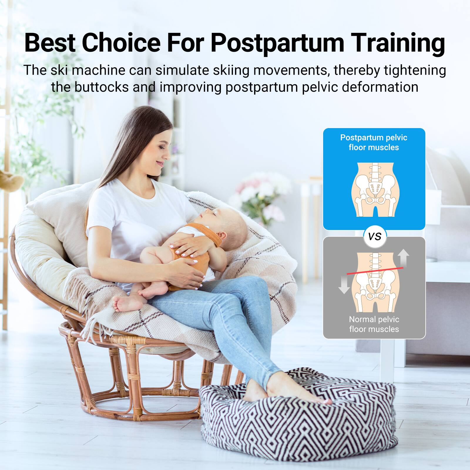 Best Choice For Postpartum Training

The ski machine can simulate skiing movements, thereby tightening the buttocks and improving postpartum pelvic deformation.

Postpartum pelvic floor muscles vs Normal pelvic floor muscles