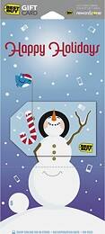 Front Large. Best Buy GC - $75 JOY SNOWMAN HOLIDAY Gift Card FY13.