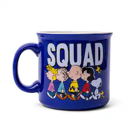 Silver Buffalo - Peanuts Characters "Squad" Ceramic Camper Mug | Holds 20 Ounces - Multi-Colored