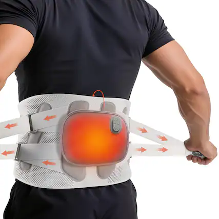 Front. Arboleaf - Lower Back Brace for Pain Relief with Bionic Support, Breathable Mesh, 4 Stays for Home, Work & Sports - Grey-S.