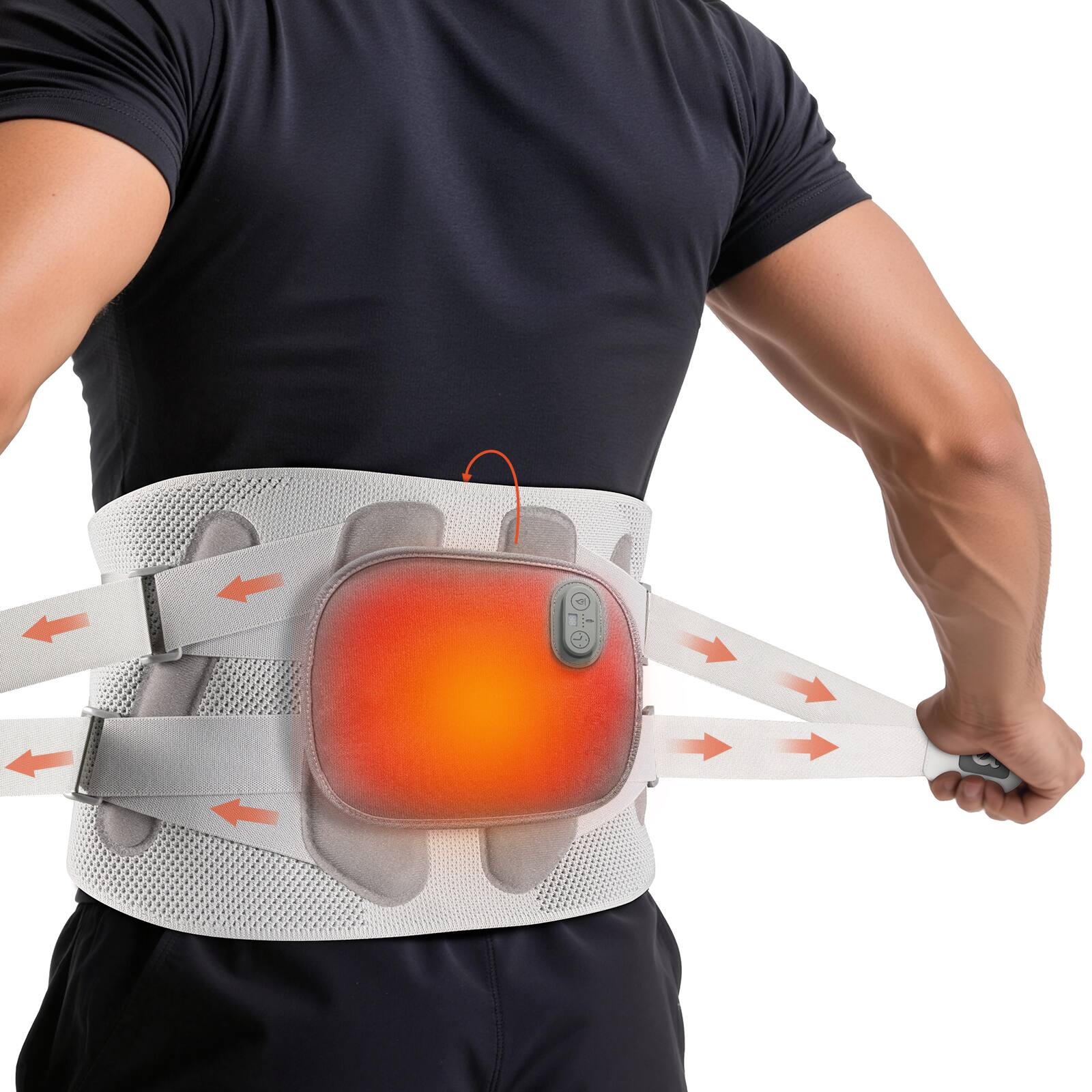 Front. Arboleaf - Lower Back Brace for Pain Relief with Bionic Support, Breathable Mesh, 4 Stays for Home, Work & Sports - Grey-S.