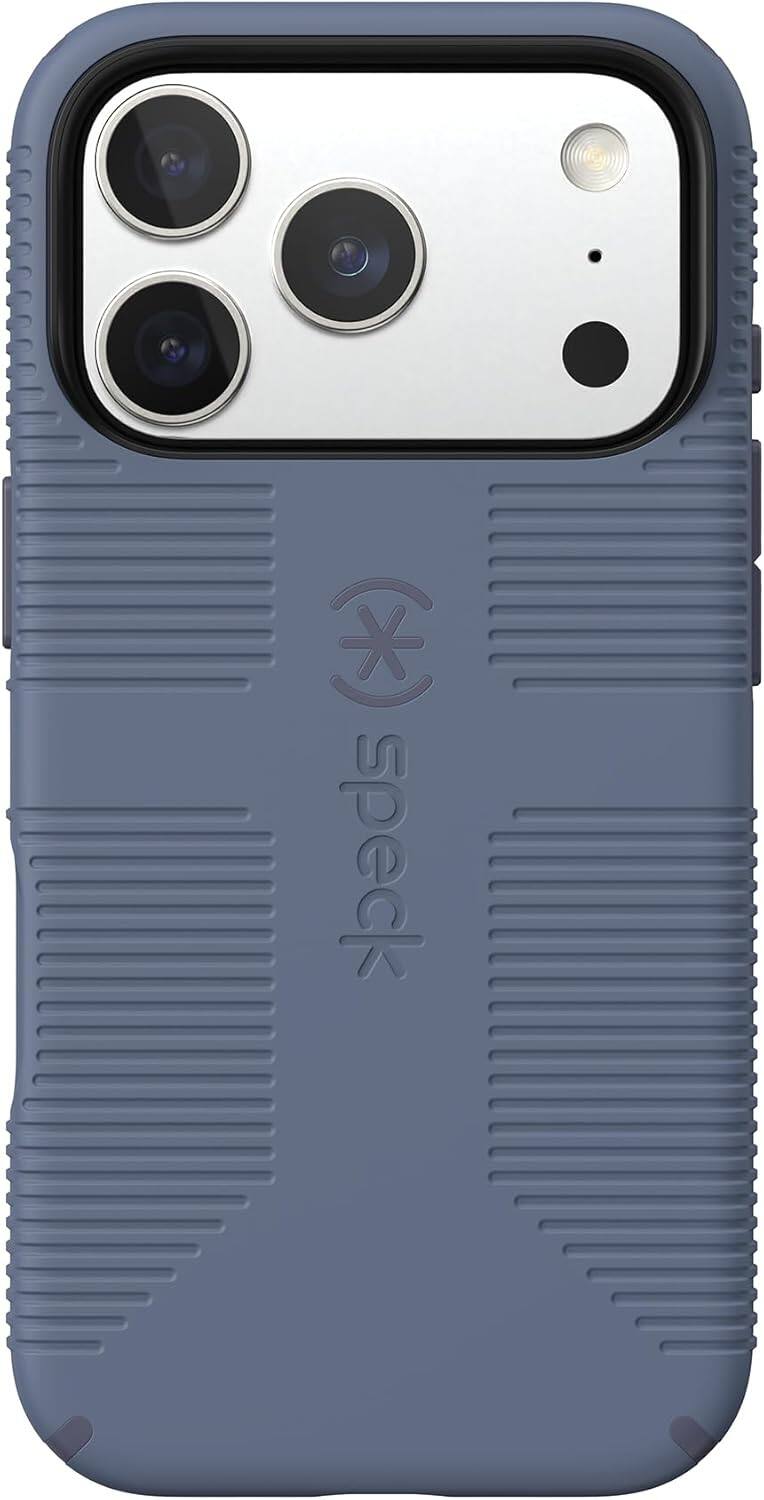 Alt View 4. Speck - iPhone 17 Pro CANDYSHELL GRIP + MS - Mystery Blue/Faded Denim.