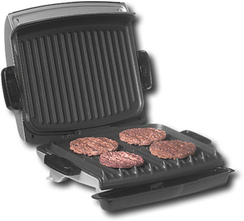George Foreman Grill with Removable Grill Plates Metallic  - Best Buy
