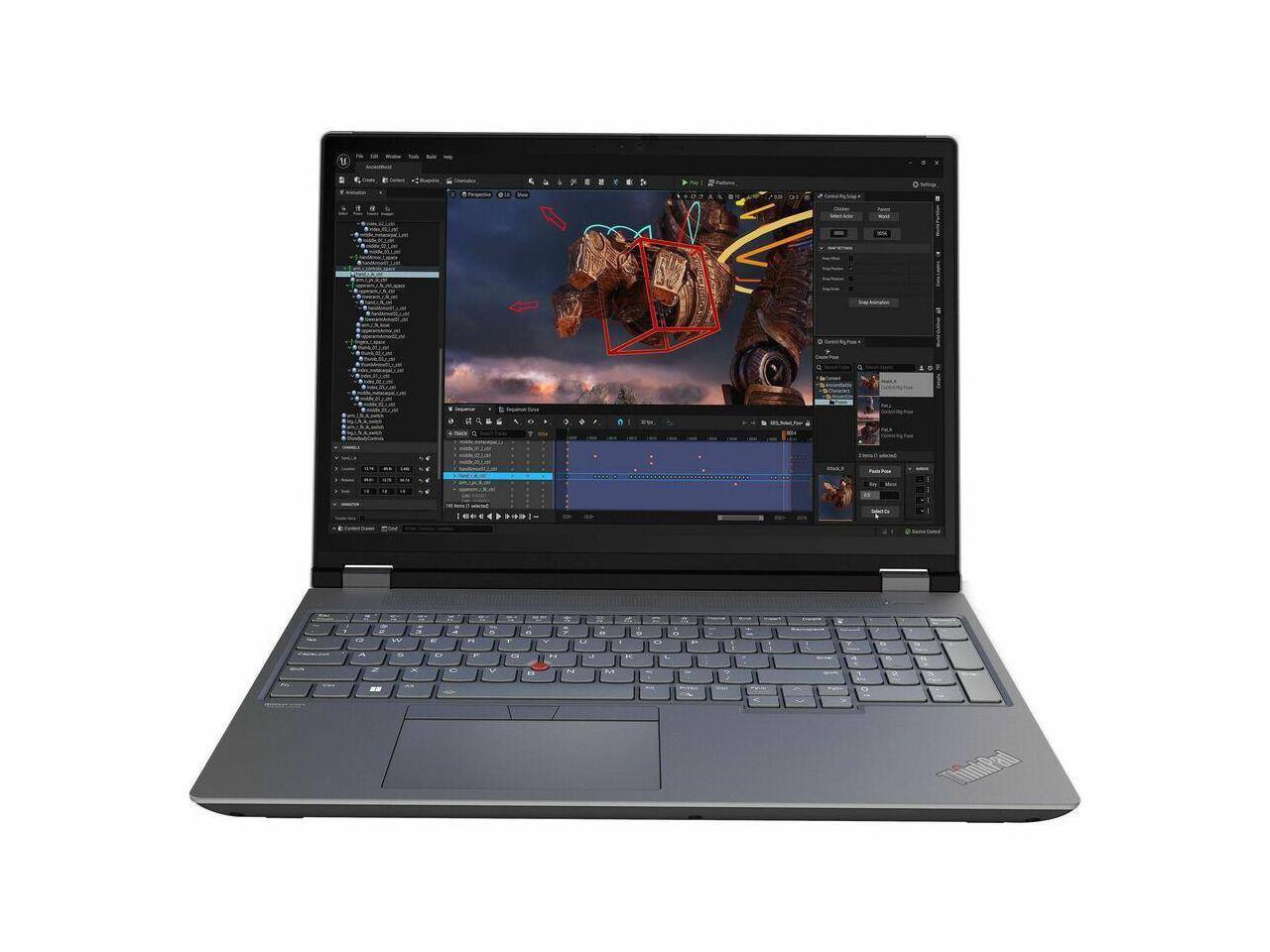 Alt View 5. Lenovo - Lenovo ThinkPad P16 Gen 2 16" i7-14700HX RTX 2000 32GB 1TB SSD Win 11 Pro - Villi Black.