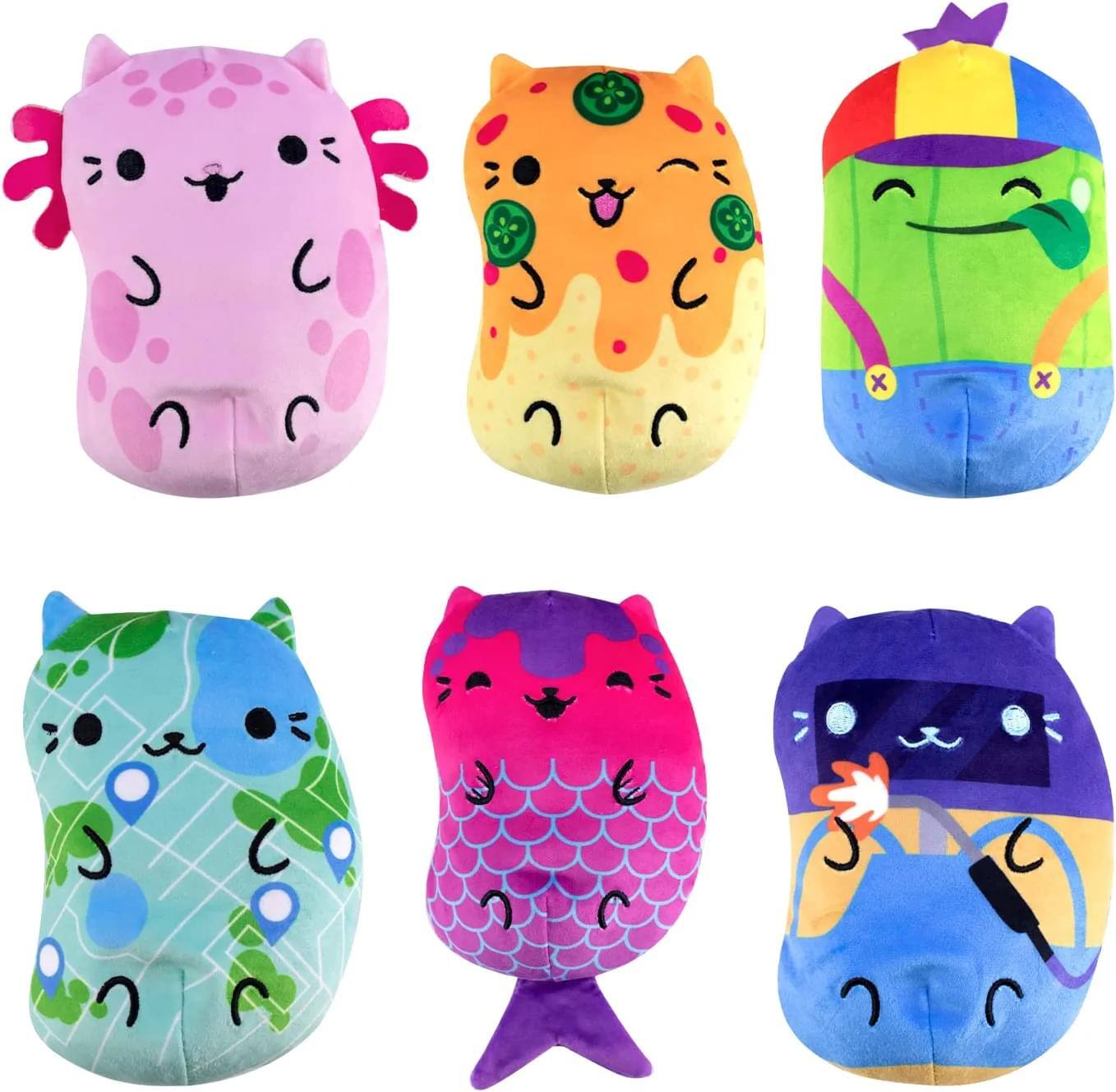 Alt View 1. License 2 Play - Cats vs Pickles Chonks 6 Inch Plush Mystery Bag  | One Random - Green.