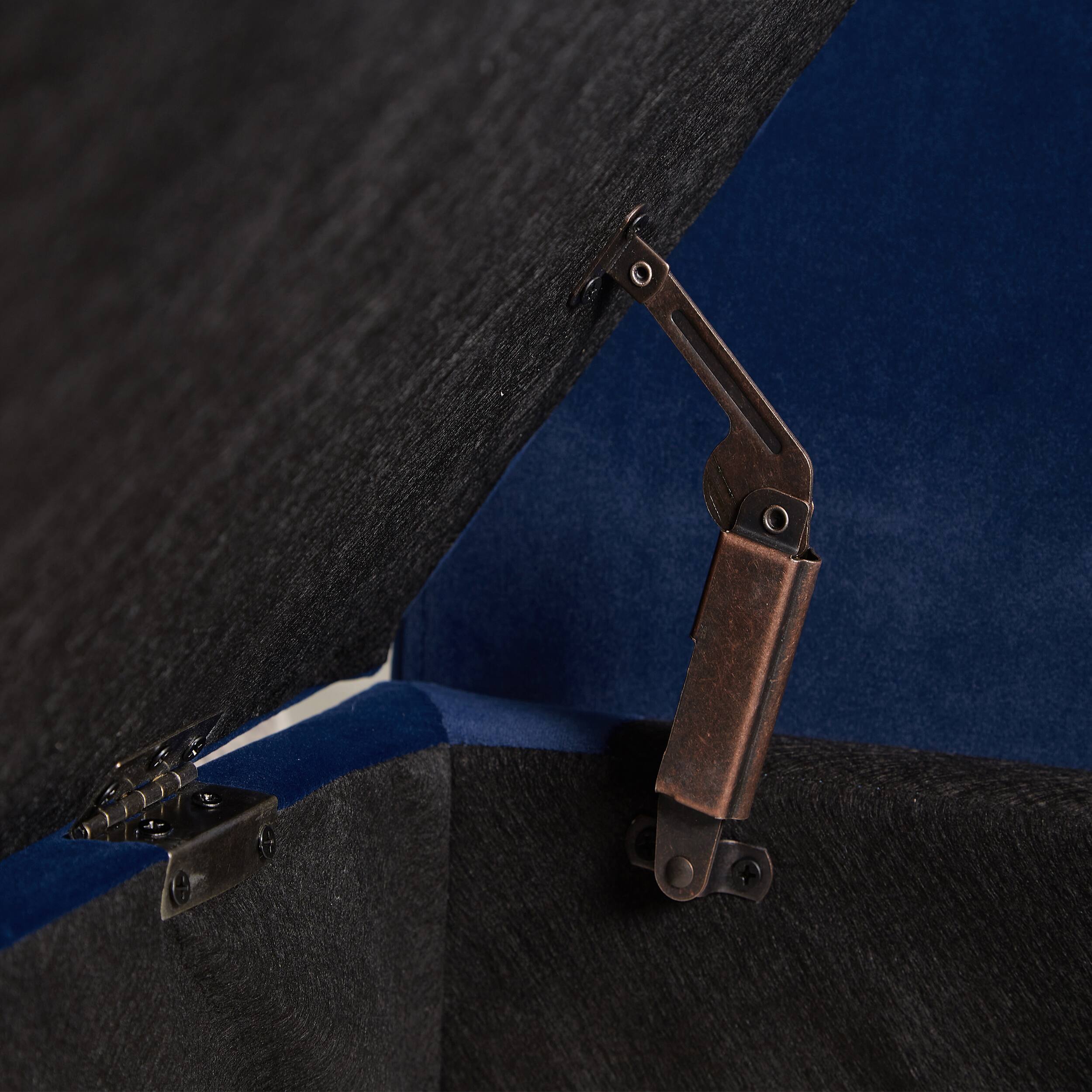 Alt View 1. Aukfa - 51.5" Bed Bench with Storage Beige Velvet - Blue.