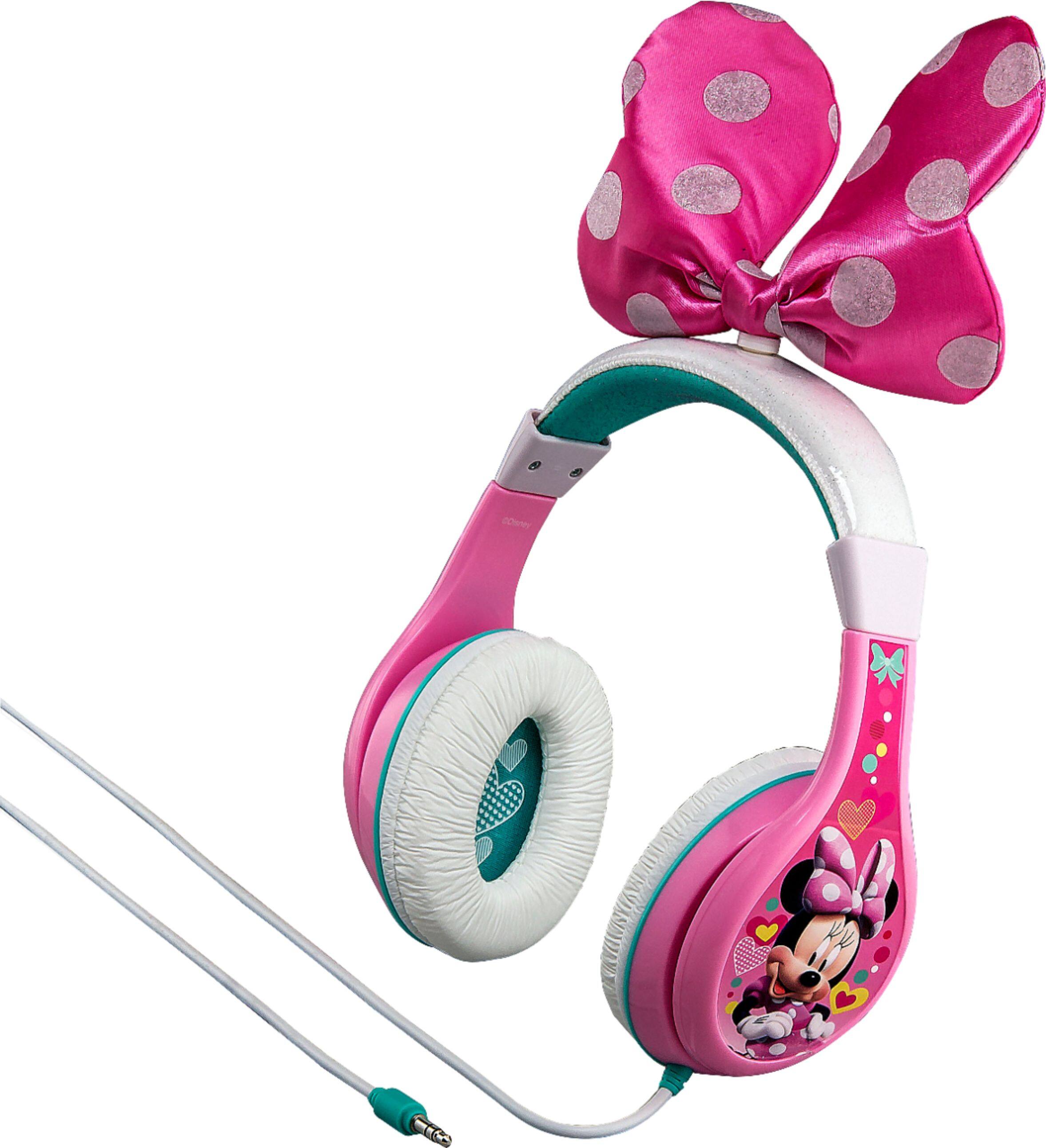 Left. eKids - Minnie Mouse Bow-tique Wired Over-the-Ear Headphones - Pink/White.